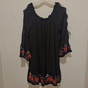 UMGEE Black Embroidered Shirt